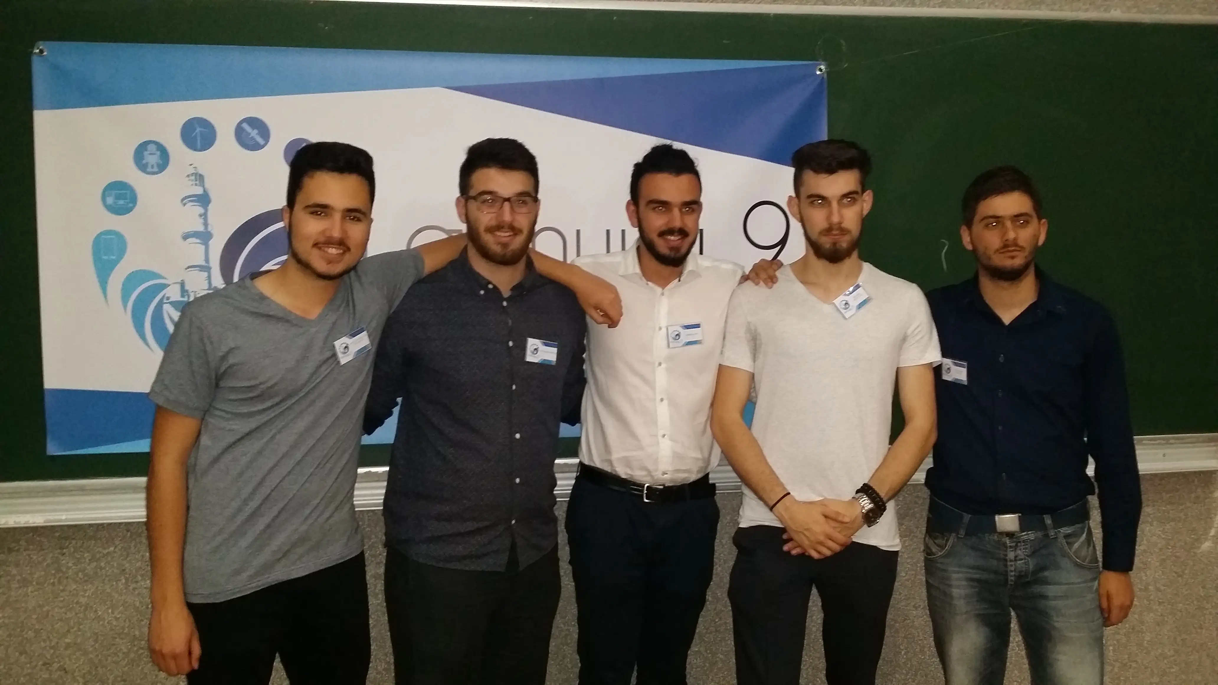 LED Guitar hackathon team members during PreECESCON